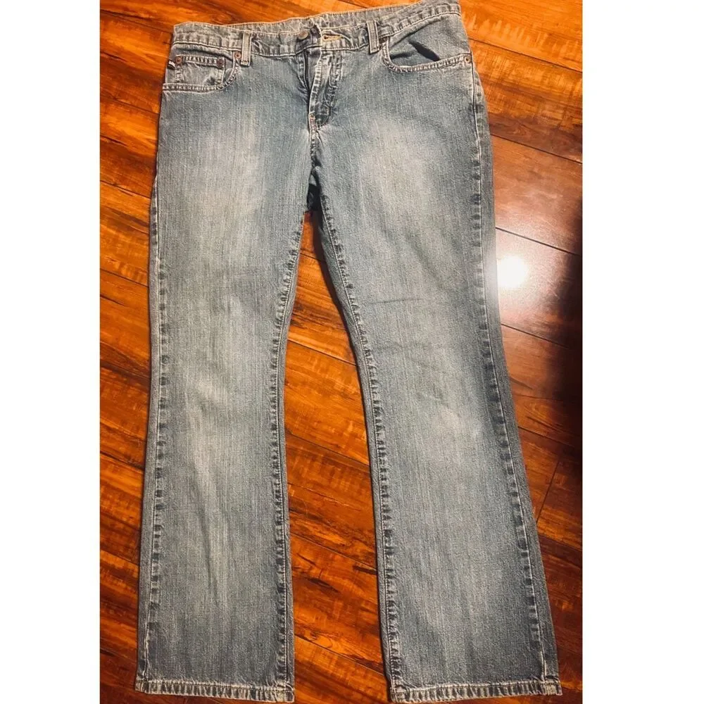 Ralph Lauren Y2K Kelly Jean Bootcut Slight Flare Low-Med Rise Washed Denim 8 X30